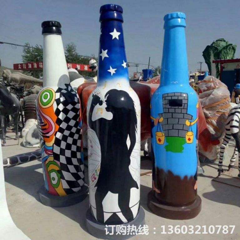 ktv酒瓶雕塑 质美价廉玻璃钢艺术品 (1)