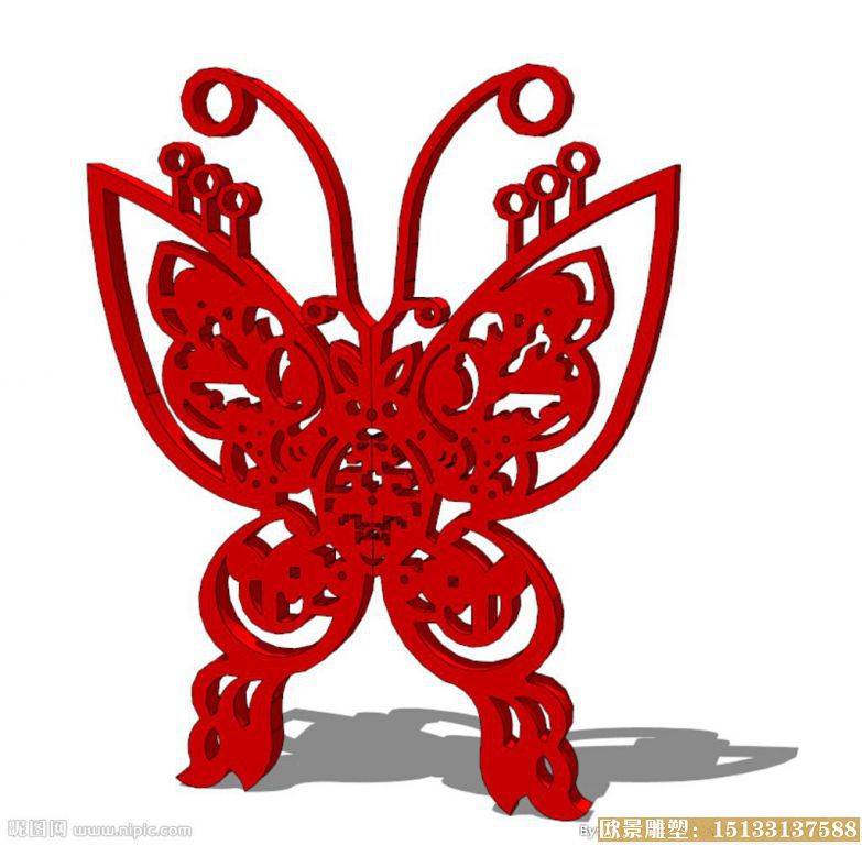 蝴蝶雕塑设计图